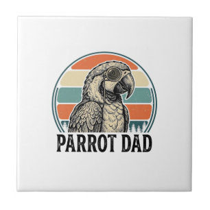 Parrot Dad Vintage Sunset Engraving Shirt Design_1 Tile