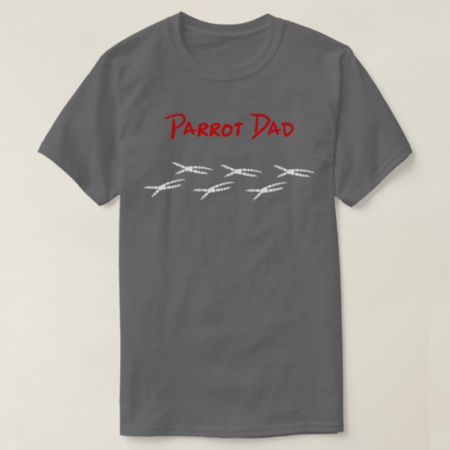 Parrot Dad with Footprints T-Shirt (Design Front)