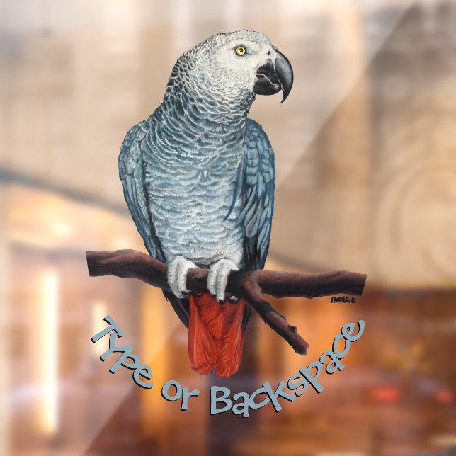 Parrot Decal Personalized Parrot Art Window Cling (Sheet 2)