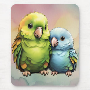 Parrot_design.no.1- by Maaya Prints, Mouse Pad