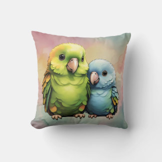 Parrot_design.no.1- by Maaya Prints, Throw Pillow