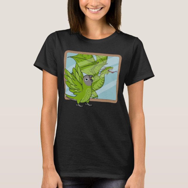Parrot & Dragon Reflection I Dusky headed Conure   T-Shirt (Front)