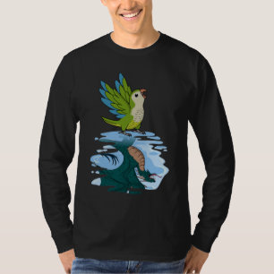 Parrot & Dragon Reflection I Green Monk Parakeet Q T-Shirt