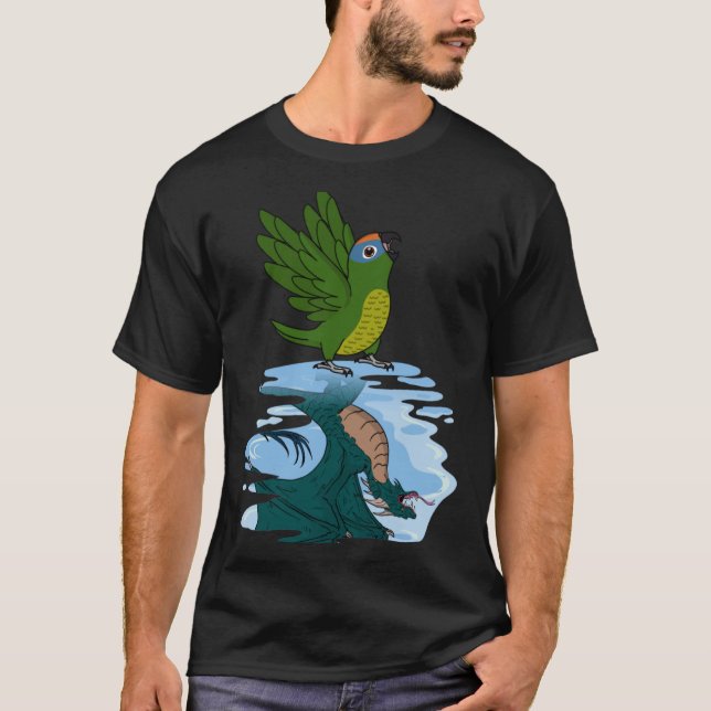 Parrot & Dragon Reflection I Peach fronted Conure  T-Shirt (Front)