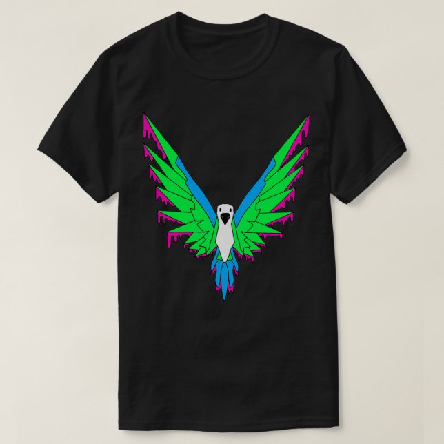 Parrot Dripped Illistration T-Shirt (Design Front)