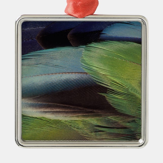 Parrot feather pattern design metal ornament (Front)