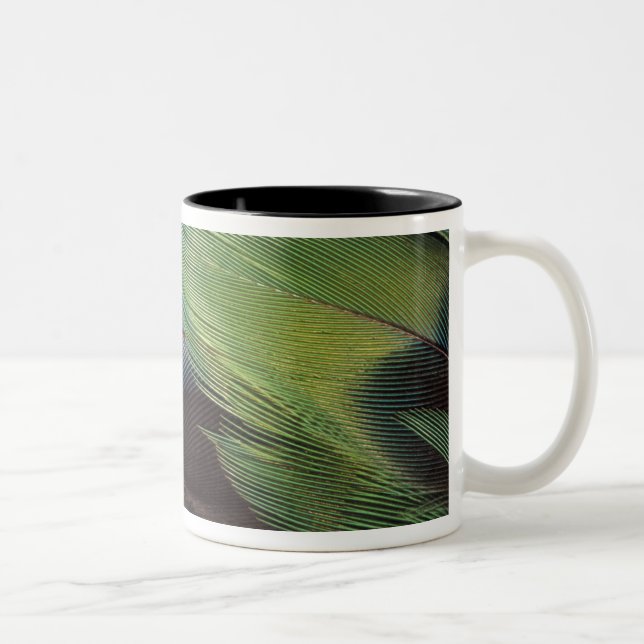 Parrot feather pattern design Two-Tone coffee mug (Right)