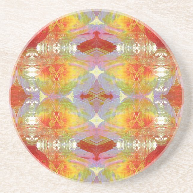 Parrot feathers pattern coaster (Front)