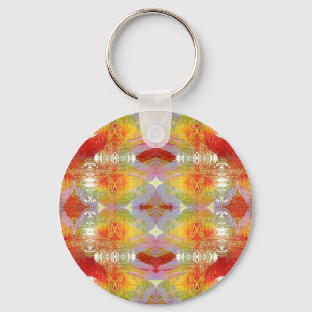 Parrot feathers pattern keychain (Front)