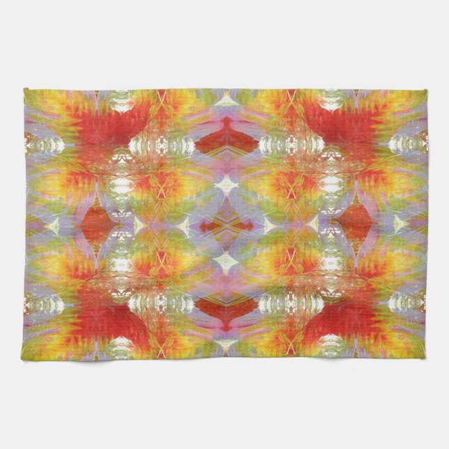 Parrot feathers pattern kitchen towel (Horizontal)