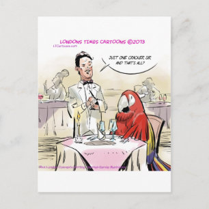 Parrot Fine Dining Funny Postcard