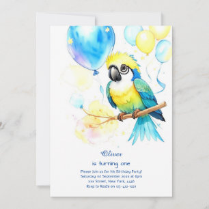 Parrot First Birthday Invitation