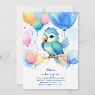 Parrot First Birthday Invitation