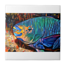 Parrot Fish Ceramic Tile