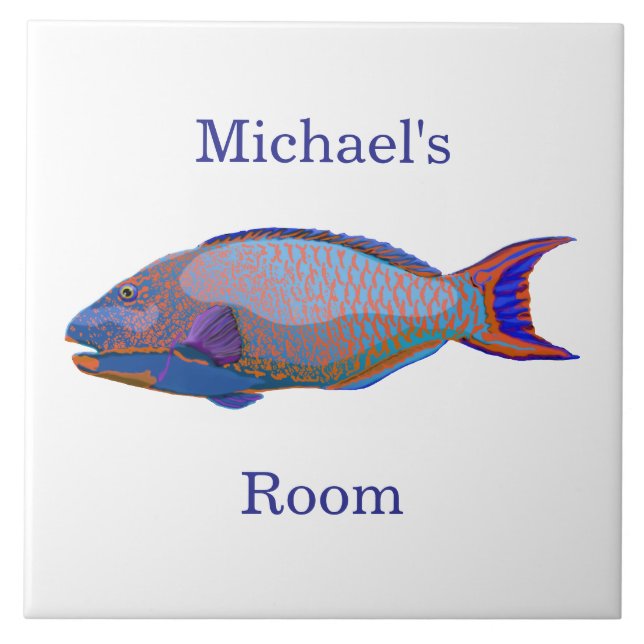 Parrot Fish Room Marker  Tile (Front)
