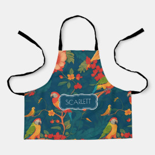 Parrot Floral Colourful Personalized Pattern Apron