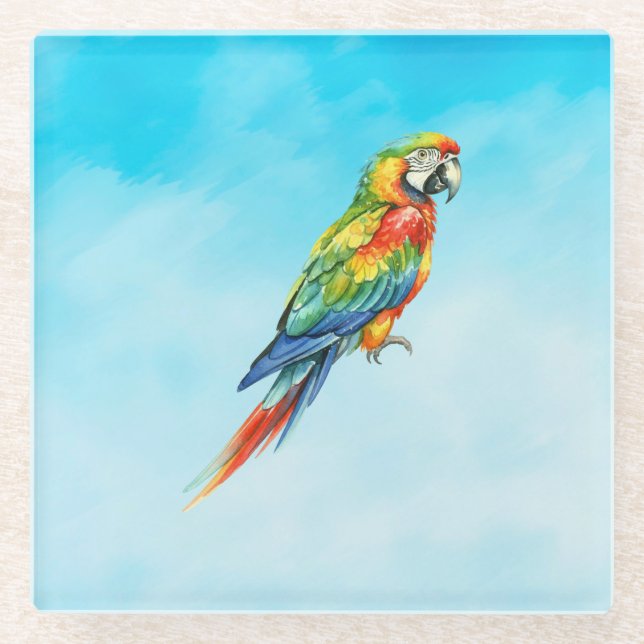 Parrot Glass Coaster (Front)