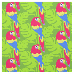 Parrot graphic bird art named purple fabric