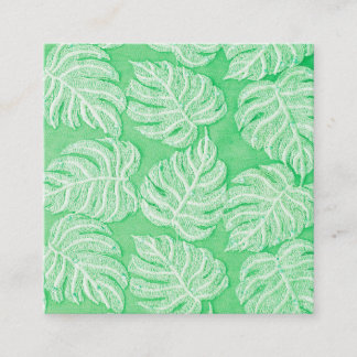 Parrot Green Lawn Fabric for Summer Square Business Card