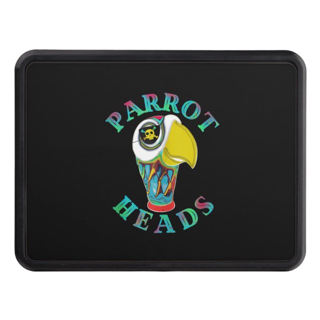 Parrot Heads Fan Fun In  Sun Designs Trailer Hitch Cover (Front)