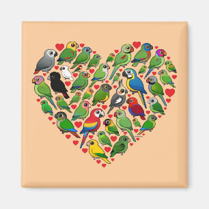 Parrot Heart Magnet