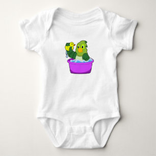 Parrot in Bathtub with Duck Baby Bodysuit