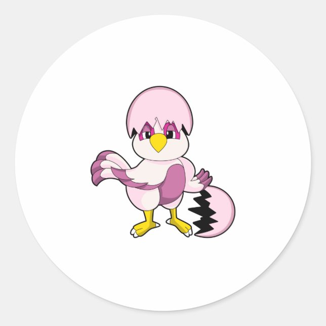 Parrot in Egg with Eggshell.PNG Classic Round Sticker (Front)