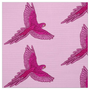Parrot in Flight, Fuchsia and Ice Pink Fabric