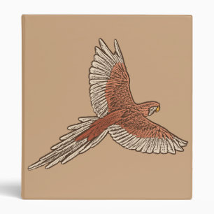 Parrot in Flight, Rust, Cream and Camel Tan 3 Ring Binder