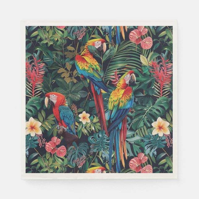 Parrot Jungle Paper Napkins (Front)
