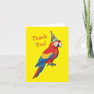 Parrot Kids Birthday Party Thank You Card