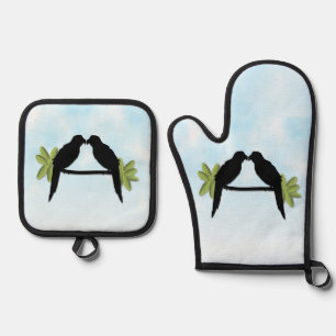 Parrot Love Oven Mitt & Pot Holder Set
