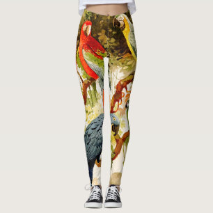 Parrot Macaw Birds Wildlife All Over Print Legging