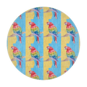 Parrot Macaw Blue Bird Birthday Boys Mens Cutting Board