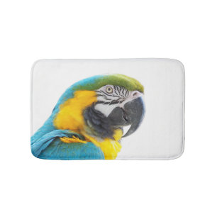 Parrot macaw tropical animal photo cute wild bath mat