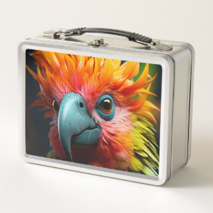 Parrot Metal Lunch Box