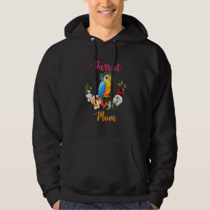 Parrot Mom Floral Parrot Bow Tie Lover Mother's Da Hoodie