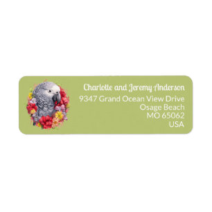 Parrot mou parmi les fleurs tropicales vert pistac