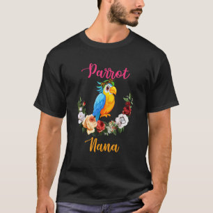 Parrot Nana Floral Parrot Bow Tie Lover Mother's D T-Shirt