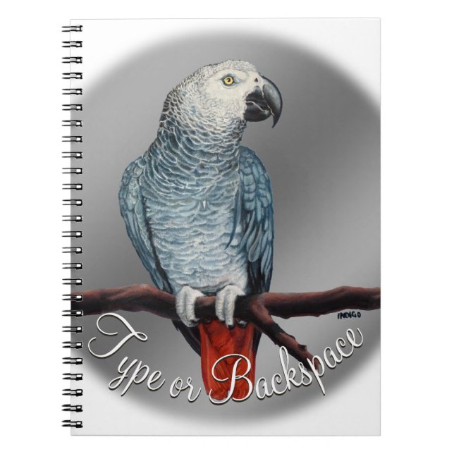 Parrot Notebook Personalize African Grey Sketchpad (Front)