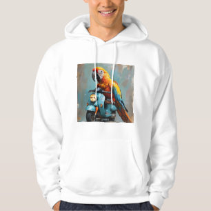 Parrot on motorcycle hoodie