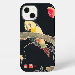 Parrot on the Branch of a Flowering Rose Bush iPhone 13 Case