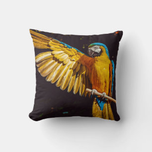 Parrot Out Stretched Wing Throw Pillow