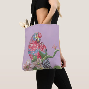 Parrot Painting Purple Tote Bag