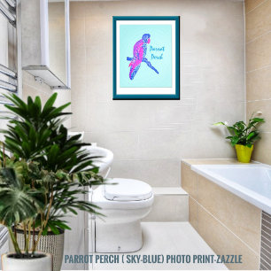Parrot Perch (Sky-Blue) Photo Print