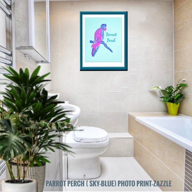 Parrot Perch (Sky-Blue) Photo Print (Creator Uploaded)