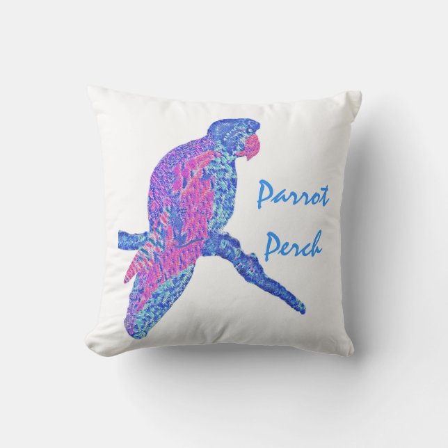 Parrot Perch Throw Pillow (Front)