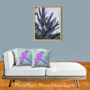 Parrot Perch Throw Pillow