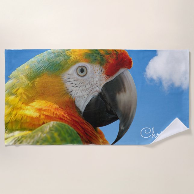 Parrot Personalized beach towel (Front)