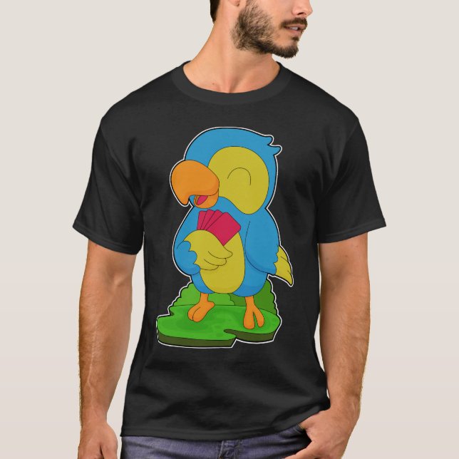 Parrot Poker Poker cards Card game T-Shirt (Front)
